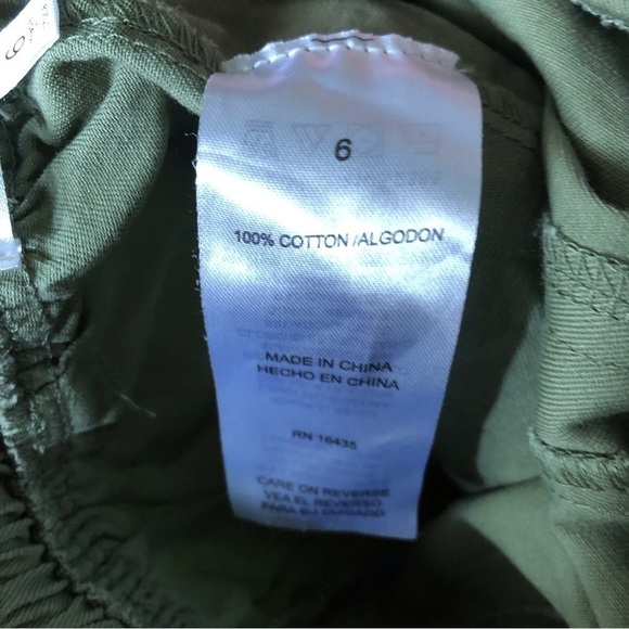 Army green cotton shorts in size 6 - Picture 3 of 4